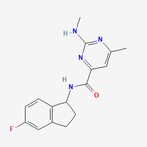 N-(5-fluoro-2,3-dihydro-1H-inden-1-yl)-6-methyl-2-(methylamino)pyrimidine-4-carboxamide