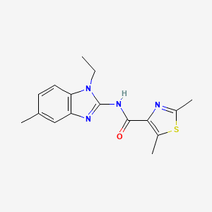 molecular formula C16H18N4OS B6964383 N-(1-ethyl-5-methylbenzimidazol-2-yl)-2,5-dimethyl-1,3-thiazole-4-carboxamide 