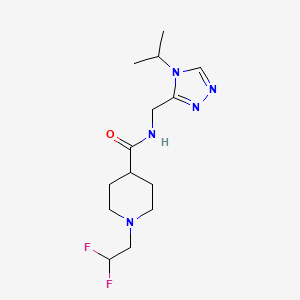 molecular formula C14H23F2N5O B6964419 1-(2,2-difluoroethyl)-N-[(4-propan-2-yl-1,2,4-triazol-3-yl)methyl]piperidine-4-carboxamide 