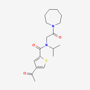 4-acetyl-N-[2-(azepan-1-yl)-2-oxoethyl]-N-propan-2-ylthiophene-2-carboxamide