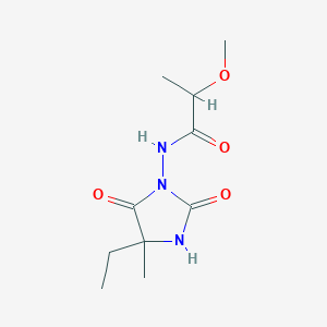 molecular formula C10H17N3O4 B6964471 N-(4-ethyl-4-methyl-2,5-dioxoimidazolidin-1-yl)-2-methoxypropanamide 