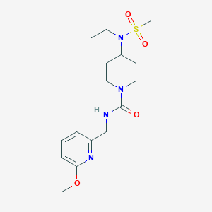 molecular formula C16H26N4O4S B6964514 4-[ethyl(methylsulfonyl)amino]-N-[(6-methoxypyridin-2-yl)methyl]piperidine-1-carboxamide 