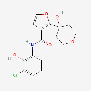 N-(3-chloro-2-hydroxyphenyl)-2-(4-hydroxyoxan-4-yl)furan-3-carboxamide