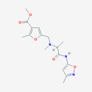 Methyl 2-methyl-5-[[methyl-[1-[(3-methyl-1,2-oxazol-5-yl)amino]-1-oxopropan-2-yl]amino]methyl]furan-3-carboxylate