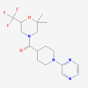 molecular formula C17H23F3N4O2 B6964532 [2,2-Dimethyl-6-(trifluoromethyl)morpholin-4-yl]-(1-pyrazin-2-ylpiperidin-4-yl)methanone 