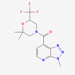 molecular formula C14H16F3N5O2 B6964533 [2,2-Dimethyl-6-(trifluoromethyl)morpholin-4-yl]-(3-methyltriazolo[4,5-b]pyridin-7-yl)methanone 