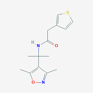 N-[2-(3,5-dimethyl-1,2-oxazol-4-yl)propan-2-yl]-2-thiophen-3-ylacetamide