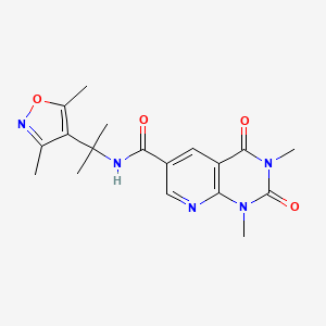 molecular formula C18H21N5O4 B6964560 N-[2-(3,5-dimethyl-1,2-oxazol-4-yl)propan-2-yl]-1,3-dimethyl-2,4-dioxopyrido[2,3-d]pyrimidine-6-carboxamide 