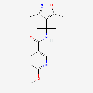 molecular formula C15H19N3O3 B6964569 N-[2-(3,5-dimethyl-1,2-oxazol-4-yl)propan-2-yl]-6-methoxypyridine-3-carboxamide 