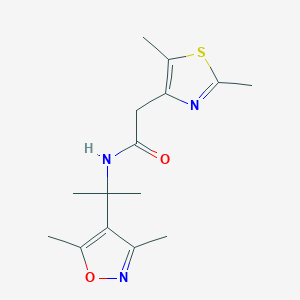 N-[2-(3,5-dimethyl-1,2-oxazol-4-yl)propan-2-yl]-2-(2,5-dimethyl-1,3-thiazol-4-yl)acetamide