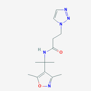 molecular formula C13H19N5O2 B6964581 N-[2-(3,5-dimethyl-1,2-oxazol-4-yl)propan-2-yl]-3-(triazol-1-yl)propanamide 