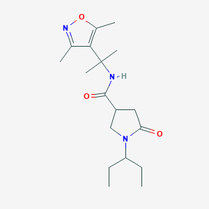 N-[2-(3,5-dimethyl-1,2-oxazol-4-yl)propan-2-yl]-5-oxo-1-pentan-3-ylpyrrolidine-3-carboxamide