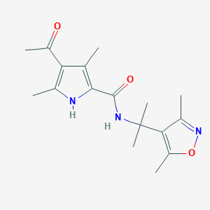 4-acetyl-N-[2-(3,5-dimethyl-1,2-oxazol-4-yl)propan-2-yl]-3,5-dimethyl-1H-pyrrole-2-carboxamide