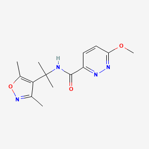 N-[2-(3,5-dimethyl-1,2-oxazol-4-yl)propan-2-yl]-6-methoxypyridazine-3-carboxamide