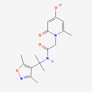 N-[2-(3,5-dimethyl-1,2-oxazol-4-yl)propan-2-yl]-2-(4-hydroxy-2-methyl-6-oxopyridin-1-yl)acetamide