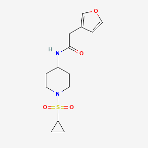 N-(1-cyclopropylsulfonylpiperidin-4-yl)-2-(furan-3-yl)acetamide