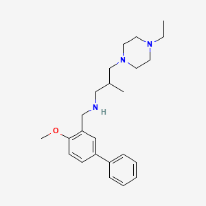 3-(4-ethylpiperazin-1-yl)-N-[(2-methoxy-5-phenylphenyl)methyl]-2-methylpropan-1-amine