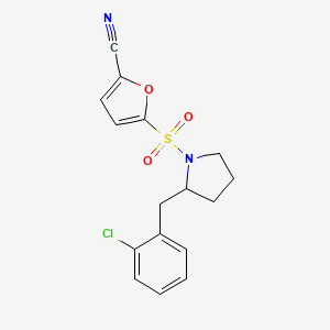 5-[2-[(2-Chlorophenyl)methyl]pyrrolidin-1-yl]sulfonylfuran-2-carbonitrile