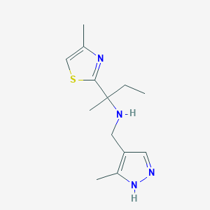 N-[(5-methyl-1H-pyrazol-4-yl)methyl]-2-(4-methyl-1,3-thiazol-2-yl)butan-2-amine