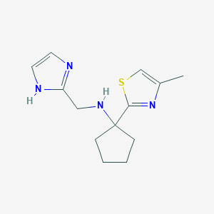 molecular formula C13H18N4S B6964669 N-(1H-imidazol-2-ylmethyl)-1-(4-methyl-1,3-thiazol-2-yl)cyclopentan-1-amine 