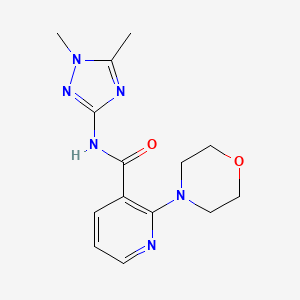 molecular formula C14H18N6O2 B6964696 N-(1,5-dimethyl-1,2,4-triazol-3-yl)-2-morpholin-4-ylpyridine-3-carboxamide 