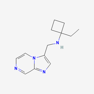 molecular formula C13H18N4 B6964735 1-ethyl-N-(imidazo[1,2-a]pyrazin-3-ylmethyl)cyclobutan-1-amine 