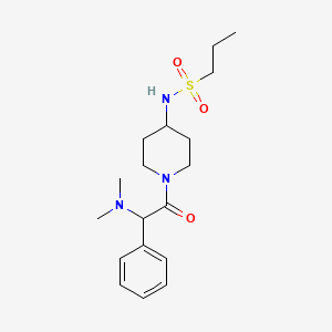 molecular formula C18H29N3O3S B6964743 N-[1-[2-(dimethylamino)-2-phenylacetyl]piperidin-4-yl]propane-1-sulfonamide 