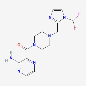 (3-Aminopyrazin-2-yl)-[4-[[1-(difluoromethyl)imidazol-2-yl]methyl]piperazin-1-yl]methanone