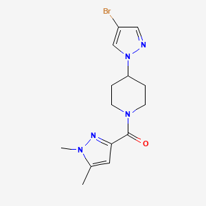 [4-(4-Bromopyrazol-1-yl)piperidin-1-yl]-(1,5-dimethylpyrazol-3-yl)methanone