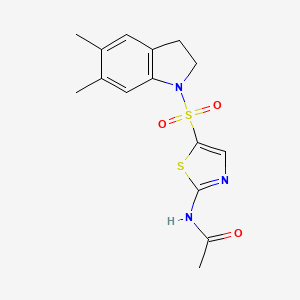 N-[5-[(5,6-dimethyl-2,3-dihydroindol-1-yl)sulfonyl]-1,3-thiazol-2-yl]acetamide