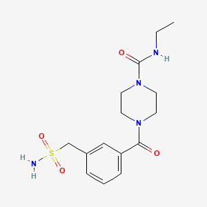 molecular formula C15H22N4O4S B6964816 N-ethyl-4-[3-(sulfamoylmethyl)benzoyl]piperazine-1-carboxamide 