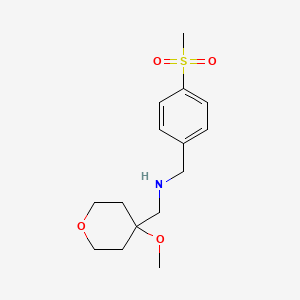 molecular formula C15H23NO4S B6964820 N-[(4-methoxyoxan-4-yl)methyl]-1-(4-methylsulfonylphenyl)methanamine 