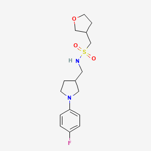 N-[[1-(4-fluorophenyl)pyrrolidin-3-yl]methyl]-1-(oxolan-3-yl)methanesulfonamide