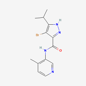 molecular formula C13H15BrN4O B6964862 4-bromo-N-(4-methylpyridin-3-yl)-5-propan-2-yl-1H-pyrazole-3-carboxamide 