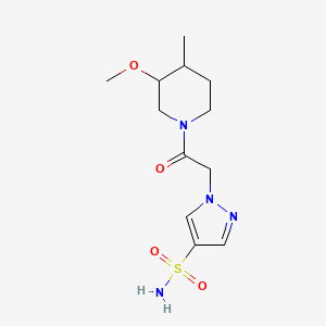 1-[2-(3-Methoxy-4-methylpiperidin-1-yl)-2-oxoethyl]pyrazole-4-sulfonamide