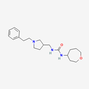 molecular formula C20H31N3O2 B6964916 1-(Oxepan-4-yl)-3-[[1-(2-phenylethyl)pyrrolidin-3-yl]methyl]urea 