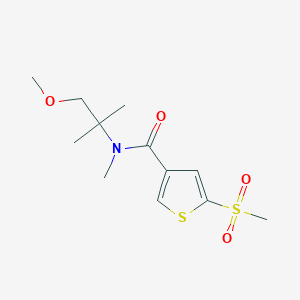 molecular formula C12H19NO4S2 B6964943 N-(1-methoxy-2-methylpropan-2-yl)-N-methyl-5-methylsulfonylthiophene-3-carboxamide 