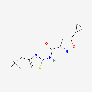 5-cyclopropyl-N-[4-(2,2-dimethylpropyl)-1,3-thiazol-2-yl]-1,2-oxazole-3-carboxamide