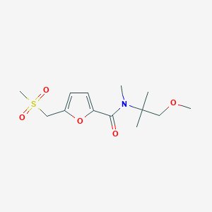 molecular formula C13H21NO5S B6964957 N-(1-methoxy-2-methylpropan-2-yl)-N-methyl-5-(methylsulfonylmethyl)furan-2-carboxamide 