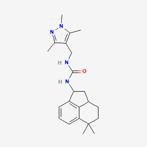 molecular formula C22H30N4O B6964974 1-(5,5-dimethyl-2,3,3a,4-tetrahydro-1H-acenaphthylen-1-yl)-3-[(1,3,5-trimethylpyrazol-4-yl)methyl]urea 