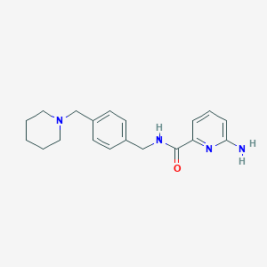 6-amino-N-[[4-(piperidin-1-ylmethyl)phenyl]methyl]pyridine-2-carboxamide