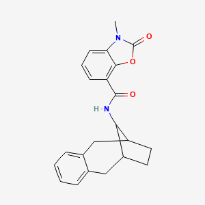 3-methyl-2-oxo-N-(13-tricyclo[8.2.1.03,8]trideca-3,5,7-trienyl)-1,3-benzoxazole-7-carboxamide