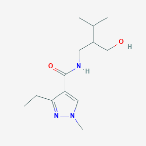 molecular formula C13H23N3O2 B6964998 3-ethyl-N-[2-(hydroxymethyl)-3-methylbutyl]-1-methylpyrazole-4-carboxamide 