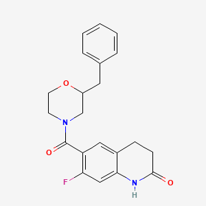 molecular formula C21H21FN2O3 B6965006 6-(2-benzylmorpholine-4-carbonyl)-7-fluoro-3,4-dihydro-1H-quinolin-2-one 