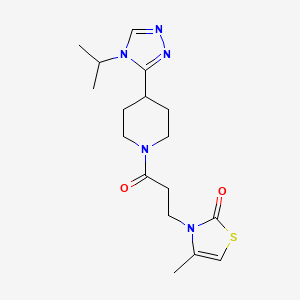 molecular formula C17H25N5O2S B6965055 4-Methyl-3-[3-oxo-3-[4-(4-propan-2-yl-1,2,4-triazol-3-yl)piperidin-1-yl]propyl]-1,3-thiazol-2-one 