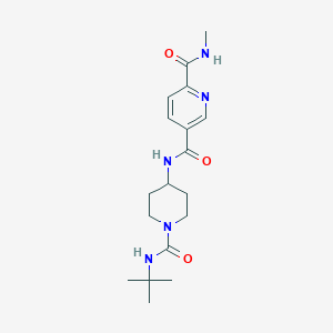 molecular formula C18H27N5O3 B6965071 5-N-[1-(tert-butylcarbamoyl)piperidin-4-yl]-2-N-methylpyridine-2,5-dicarboxamide 