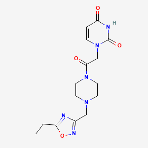 1-[2-[4-[(5-Ethyl-1,2,4-oxadiazol-3-yl)methyl]piperazin-1-yl]-2-oxoethyl]pyrimidine-2,4-dione