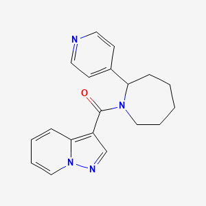 molecular formula C19H20N4O B6965117 Pyrazolo[1,5-a]pyridin-3-yl-(2-pyridin-4-ylazepan-1-yl)methanone 