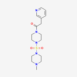 molecular formula C16H25N5O3S B6965121 1-[4-(4-Methylpiperazin-1-yl)sulfonylpiperazin-1-yl]-2-pyridin-3-ylethanone 