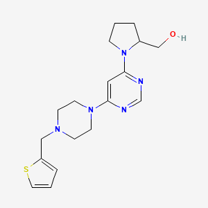 [1-[6-[4-(Thiophen-2-ylmethyl)piperazin-1-yl]pyrimidin-4-yl]pyrrolidin-2-yl]methanol